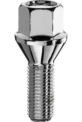 Bimecc C17A28 болт колесный M12×1,5×28, CH17, конус 60°, белый цинк