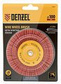 DENZEL 74434 щётка для дрели плоская 100 мм, нейлоновая с абразивом, хвостовик 6 мм
