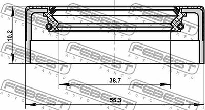 Febest 95NES-40551010C сальник привода 38,7×55,3×10,2 мм для Ford B-Max, Fiesta, Focus, Mondeo