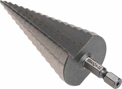Kranz KR-12-6603 Сверло по металлу ступенчатое 4,0-32,0мм, 102мм, 62 HRC KRANZ