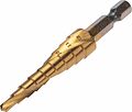 Kranz KR-12-6615 Сверло ступенчатое, 4-5-6-7-8-9-10-11-12мм, Р6М5, ТИТАН, шестигр. хвостовик KRANZ Kranz KR-12-6615 Сверло ступенчатое, 4-5-6-7-8-9-10-11-12мм, Р6М5, ТИТАН, шестигр. хвостовик KRANZ