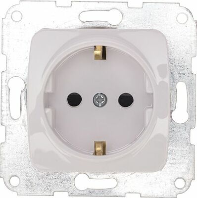Kranz KR-78-0215 DEA Розетка 1-ая керамика с/з с/у 16А мех. Бел KRANZ