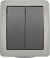 Kranz KR-78-0609 Выключатель двухклавишный INDUSTRIAL IP54 о/у, серый KRANZ