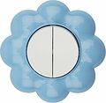 Kranz KR-78-0627 Выключатель двухклавишный HAPPY Цветок с/у, белый/голубой KRANZ Kranz KR-78-0627 Выключатель двухклавишный HAPPY Цветок с/у, белый/голубой KRANZ