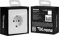 Kranz KR-78-0701-1 Розетка ROUND 1-ая с/з с/у, со шторками 16А перламутр KRANZ