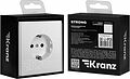 Kranz KR-78-0701-4 Розетка STRONG 1-ая с/з с/у, со шторками 16А жемчуг KRANZ