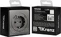 Kranz KR-78-0704-2 Розетка ROUND 1-ая с/з с/у з/ш 16А с USB A+C быстрой зарядки 5В/3А титан KRANZ