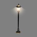 LAMPER 602-302 Светильник садово-парковый НТУ 06-60-002 У1 quot;Оскар 3 quot;, столб, черный под бронзу, пластик (рельеф ромб), шестигранный, под лампу Е27 LAMPER