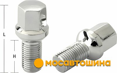 LS Slik JN-804 колёсный болт M14×1,5×28, 53,5 мм, CH17, сфера R13, хром