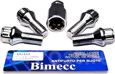 Bimecc Болт секретный M14x1,5 (50/ 25) конус цинк 4+1 ключ (ИТАЛИЯ) UB425 OGS268991