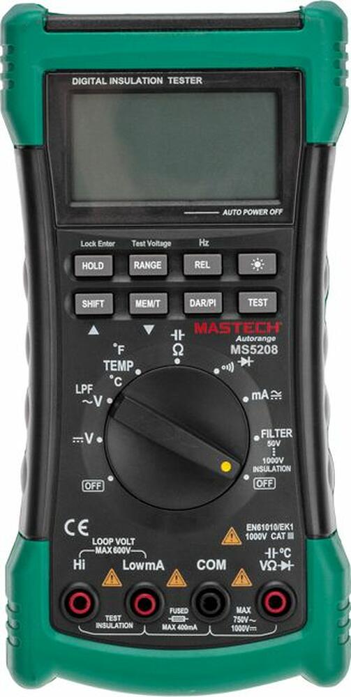 Mastech 13-2108 Профессиональный мультиметр - измеритель сопротивления изоляции MS5208 MASTECH