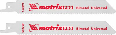 MATRIX 782001 полотна для сабельной пилы универсальные S922VF, 125 мм, шаг 1,8–2,5 мм, биметалл, 2 шт.