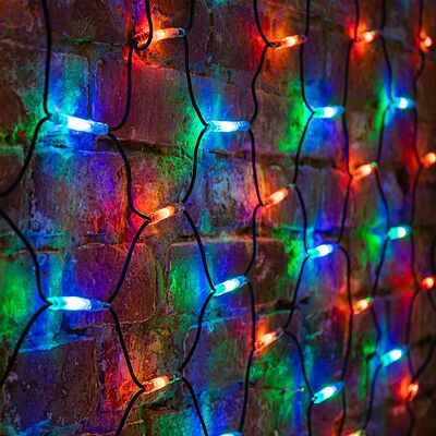NEON-NIGHT 217-129 Гирлянда светодиодная Сеть 2x3м 432 LED МУЛЬТИ черный каучук IP67 постоянное свечение 230В блок в комплекте NEON-NIGHT 