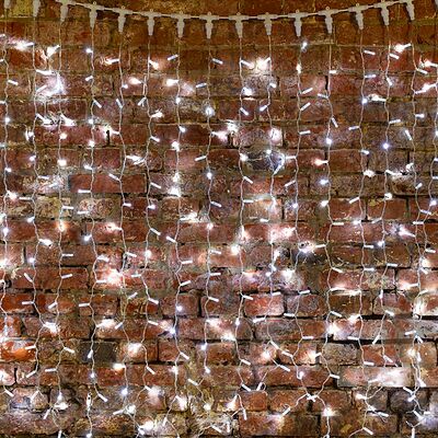 NEON-NIGHT 235-155 Гирлянда светодиодная Занавес 2х3м 600 LED БЕЛЫЙ прозрачный ПВХ IP65 постоянное свечение 230В нужен блок 303-500-1 NEON-NIGHT