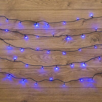 NEON-NIGHT 303-043 Гирлянда Твинкл Лайт 10 м, темно-зеленый ПВХ, 80 LED, цвет: Синий