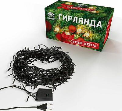 NEON-NIGHT 303-109 Гирлянда светодиодная универсальная 300 LED МУЛЬТИКОЛОР 15 метров с контроллером