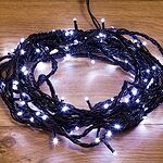 NEON-NIGHT 303-145 Гирлянда Нить управляемая 20м 200 LED БЕЛЫЙ черный ПВХ IP65 свечение с динамикой 230В нужен контроллер 217-204 NEON-NIGHT