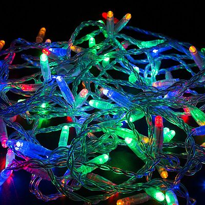 NEON-NIGHT 305-159 Гирлянда светодиодная Нить 10м 100 LED МУЛЬТИКОЛОР прозрачный ПВХ IP65 постоянное свечение 24В соединяется NEON-NIGHT нужен транс-ор 531-100/531-311/531-312