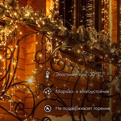 NEON-NIGHT 305-252 Гирлянда светодиодная Нить 10м 100 LED КРАСНЫЙ прозрачный ПВХ IP65 эффект мерцания 24В соединяется NEON-NIGHT нужен трансформатор 531-100/531-311/531-312