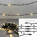 NEON-NIGHT 315-156 Гирлянда светодиодная Нить 20м 200 LED ТЕПЛЫЙ БЕЛЫЙ черный каучук IP67 постоянное свечение 230В соединяется нужен блок 315-000 NEON-NIGHT