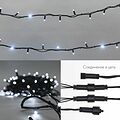 NEON-NIGHT 315-195 Гирлянда светодиодная Нить 10м 200 LED БЕЛЫЙ черный каучук IP67 эффект мерцания 230В соединяется нужен блок 315-000 NEON-NIGHT