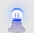 NEON-NIGHT 405-123 Ретро-лампа светодиодная, диаметр 45мм, E27, 6 LED, 2Вт, СИНИЙ, прозрачная колба, 230В NEON-NIGHT