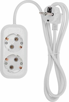 PROconnect 13-4202 Удлинитель 2 гнезда, 1,5м, 3х0,75мм², с/з, белый PROconnect