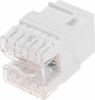 REXANT 02-0060 Модуль Keystone Jack RJ-45(8P8C), UTP неэкранированный, CAT 5e, тип 180 градусов, белый REXANT PRO