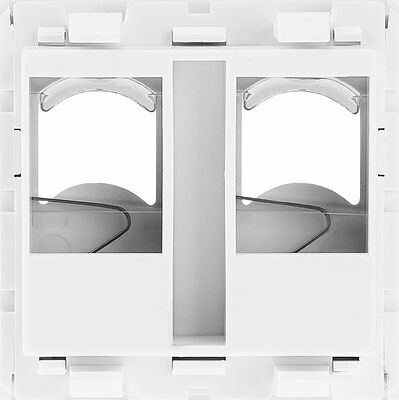 REXANT 03-0162 Вставка Mosaic 45x45, на 2 порта с прозрачной шторкой и увеличенным окном маркировки, белая