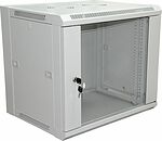 REXANT 04-2200 Шкаф настенный 19 quot; 6U 600×450×370мм (ШxГxВ) - передняя дверь стекло, боковые стенки съемные (разобранный), RAL 7035 REXANT PRO