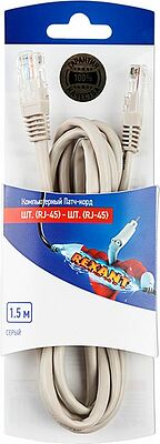 REXANT 06-3202 Патч-корд U/UTP RJ45-RJ45, CAT 5e, PVC, серый, 1,5м REXANT 