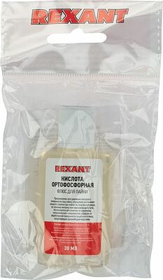 REXANT 09-3635-1 Флюс для пайки, КИСЛОТА ОРТОФОСФОРНАЯ, 30мл, пакет REXANT