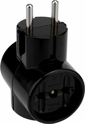 REXANT 11-1082 Тройник электрический РЕТРО 10А б/з черный (карболит) REXANT