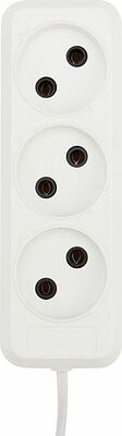 REXANT 11-8731 Удлинитель 3 гнезда, 1,5м, 2х0,75мм², б/з, белый REXANT