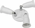 REXANT 11-8863 Разветвитель цокольный Е27-3хЕ27 (поворотный цоколь) белый REXANT