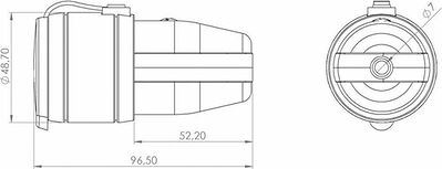 REXANT 111-005 Розетка влагозащищенная переносная 1 гнездо, с/з, 16А, IP20/44 каучук, черная REXANT