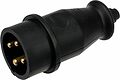 REXANT 111-006 Вилка влагозащищенная переносная 3Р+РЕ, 32А, IP44 каучук, черная REXANT