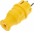 REXANT 111-014 Вилка влагозащищенная прямая, c/з, 16А, IP44, каучук, желтая REXANT