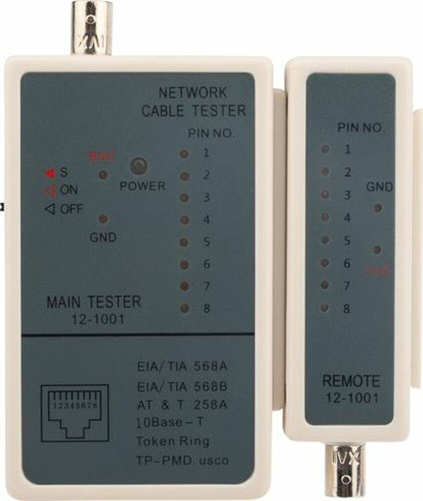 REXANT 12-1001 Тестер кабеля RJ-45/RJ-12/ RJ-11/BNC 5248 REXANT