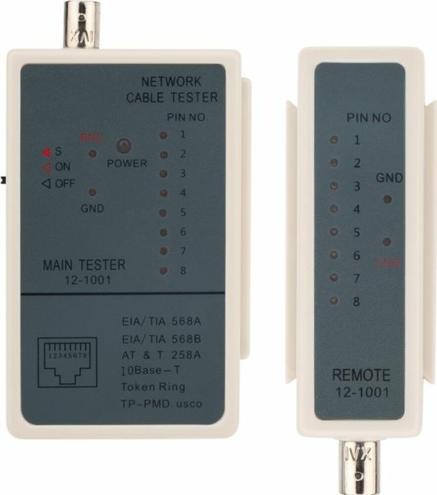 REXANT 12-1001 Тестер кабеля RJ-45/RJ-12/ RJ-11/BNC 5248 REXANT