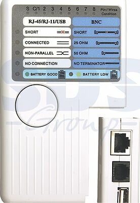 REXANT 12-1003 Тестер кабеля универсальный 5 в 1 RJ-45+RJ-11/RJ-12+1394+USB+BNC 3468 REXANT