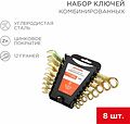 REXANT 12-5842-2 Набор ключей комбинированных (8-11, 13, 14, 17, 19мм), 8 шт, желтый цинк REXANT REXANT 12-5842-2 Набор ключей комбинированных (8-11, 13, 14, 17, 19мм), 8 шт, желтый цинк REXANT