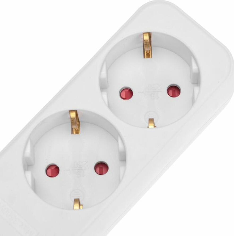 REXANT 13-4032 Удлинитель STANDARD 5 гнезд, 3м, 3х1,0мм², с/з, с выключателем, белый REXANT