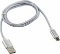 REXANT 18-1899 Кабель USB-A – Type-C, 2,1A, 1м, в серебрянной нейлоновой оплетке REXANT REXANT 18-1899 Кабель USB-A – Type-C, 2,1A, 1м, в серебрянной нейлоновой оплетке REXANT