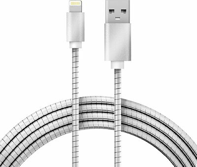 REXANT Кабель передачи данных REXANT для iPhone 5/6/7 , шнур в металлической оплетке, серебристый (18-4247)