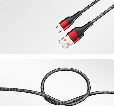 REXANT 18-7066 Кабель USB-A – Type-C, 5А, 50Вт, 1м, в черной нейлоновой оплетке REXANT