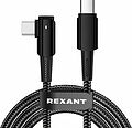 REXANT 18-7070 Кабель Type-C – Type-C, 5А, 100Вт, 1м, в черной нейлоновой оплетке, с угловым штекером и световой индикацией REXANT