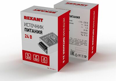 REXANT 201-024-1 Источник питания AC 110-250V/DC 24V 1A 24W с разъемами под винт (IP20)