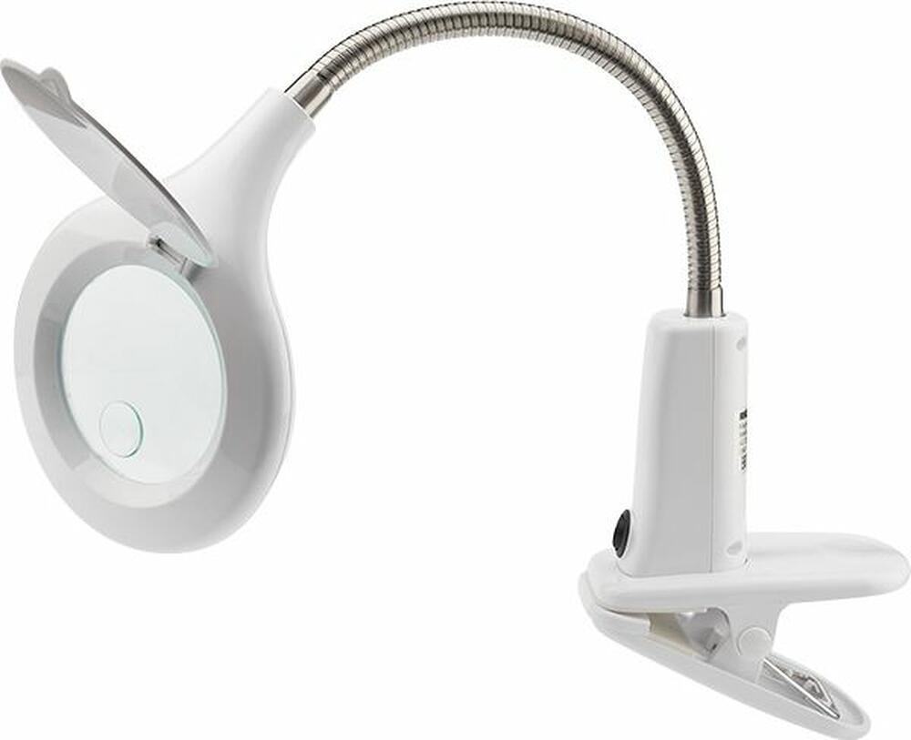 REXANT 31-0244 Лупа настольная 3D+12D с подсветкой 40 LED, прищепка, ø100мм, белая REXANT