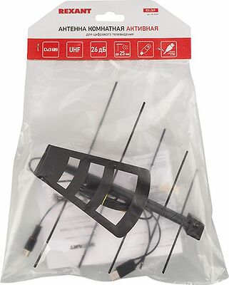 REXANT 34-0269 Антенна комнатная «Активная» с USB питанием, для цифрового телевидения DVB-T2, RX-269 REXANT